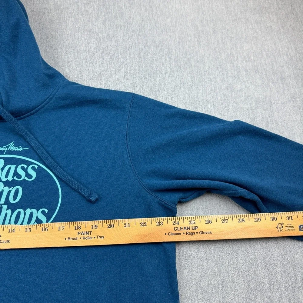 Bass Pro Shops Pullover Mens XL Blue Graphic Hoodie Sweatshirt Long Sleeve Top